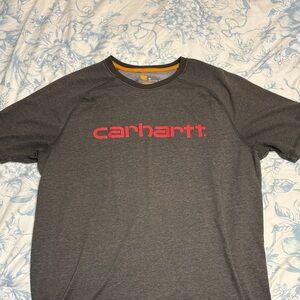 Carhartt Dark Gray Tee with Red Logo